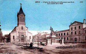 Setif - Eglise Sainte-Monique et Monument aux Morts - 1930